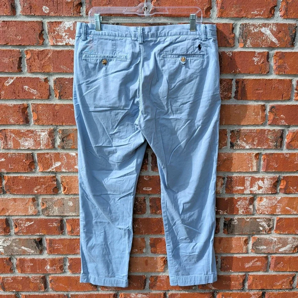 Polo Ralph Lauren Chinos Men 33x30 Light Blue Stretch Straight Fit Pants
